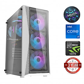 i7-12700KF 64GB 1TB SSD RTX 4070 Windows 11 White Stacionarus kompiuteris