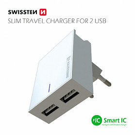 Swissten Premium USB įkroviklis 3A / 15W baltas