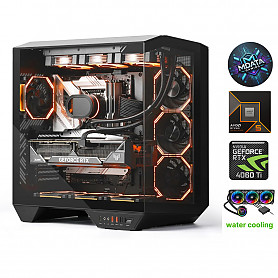 HydroX Ryzen 5 9600X 16GB 1TB SSD 1TB HDD RTX 4060Ti Win11 Black Stacionarus kompiuteris