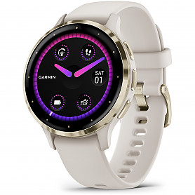 Garmin Venu 3S, GPS, Wi-Fi, Ivory + Soft Gold
