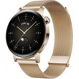 HUAWEI WATCH GT 3 (42MM) ROSEGOLD WITH GOLD METAL STRAP